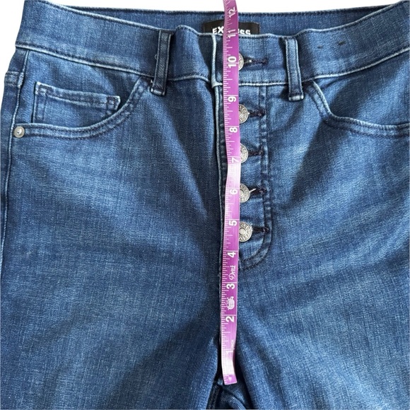 Express button down women’s Blue Jeans skinny high rise size 2R 2 #911 - Picture 10 of 13